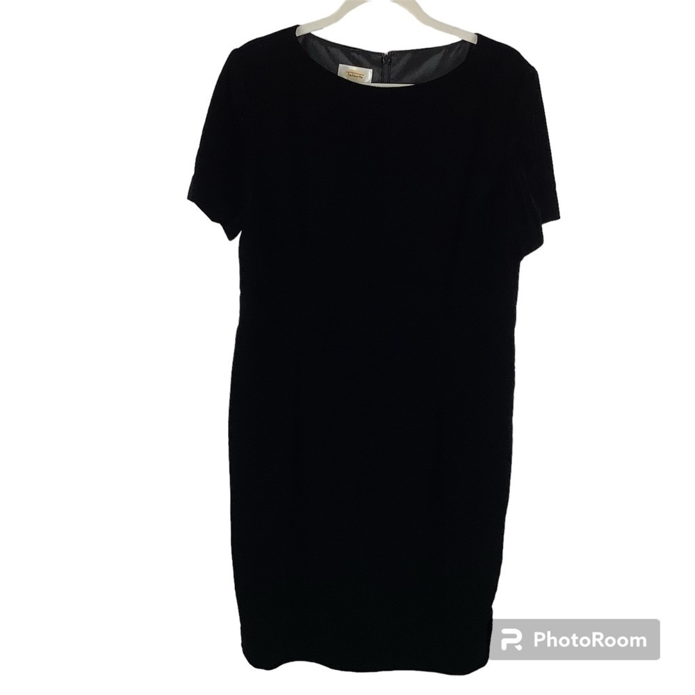 Talbots Black Velvet Short Sleeve Dress